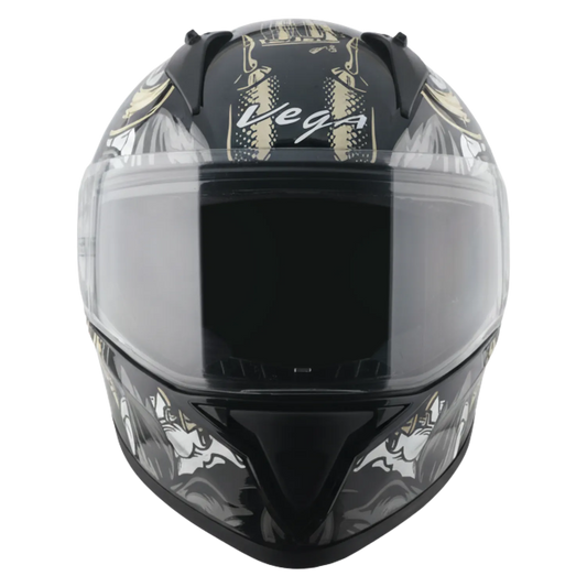 Vega Bolt Bull Black Gray Full Face Helmet
