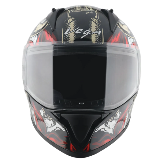 Vega Bolt Bull Black Red Full Face Helmet