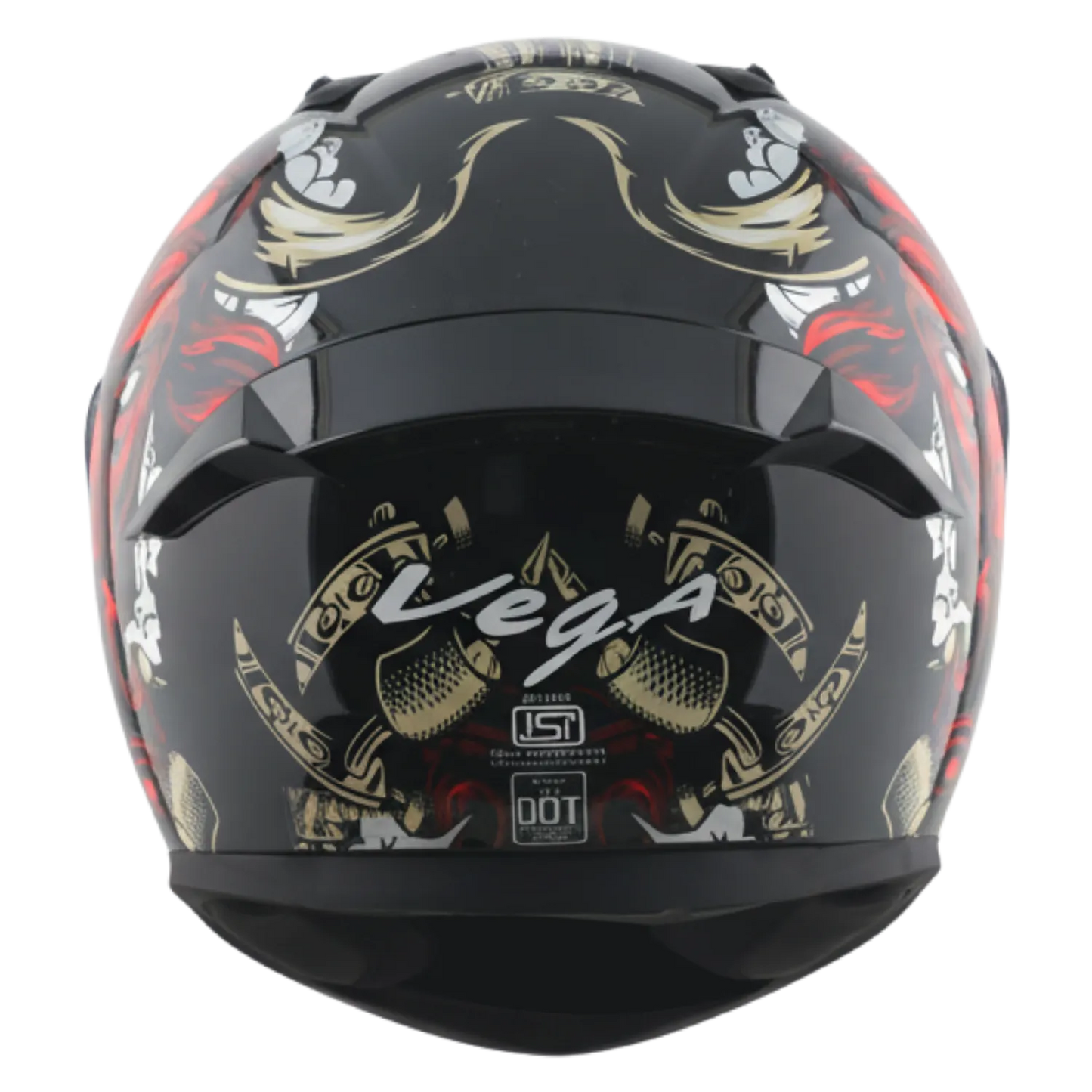 Vega Bolt Bull Black Red Full Face Helmet