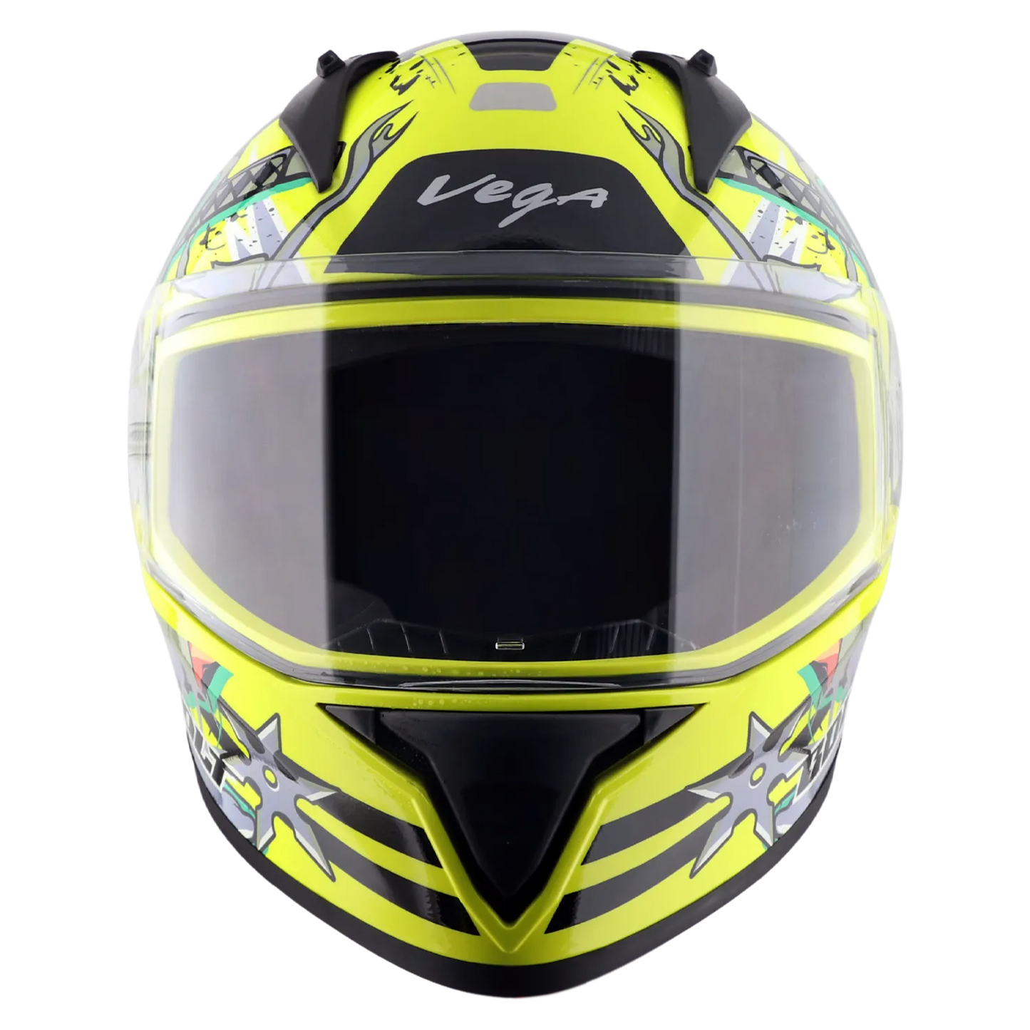 Vega Bolt Dx Ninja Neon Yellow Grey Full Face Helmet