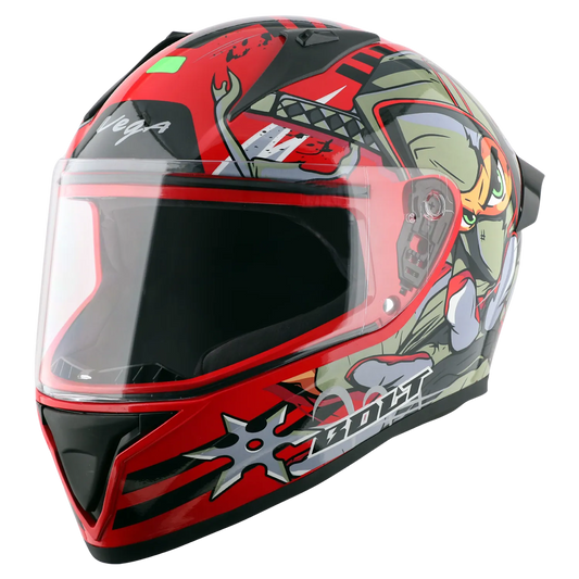 Vega Bolt Dx Ninja Red Grey Full Face Helmet