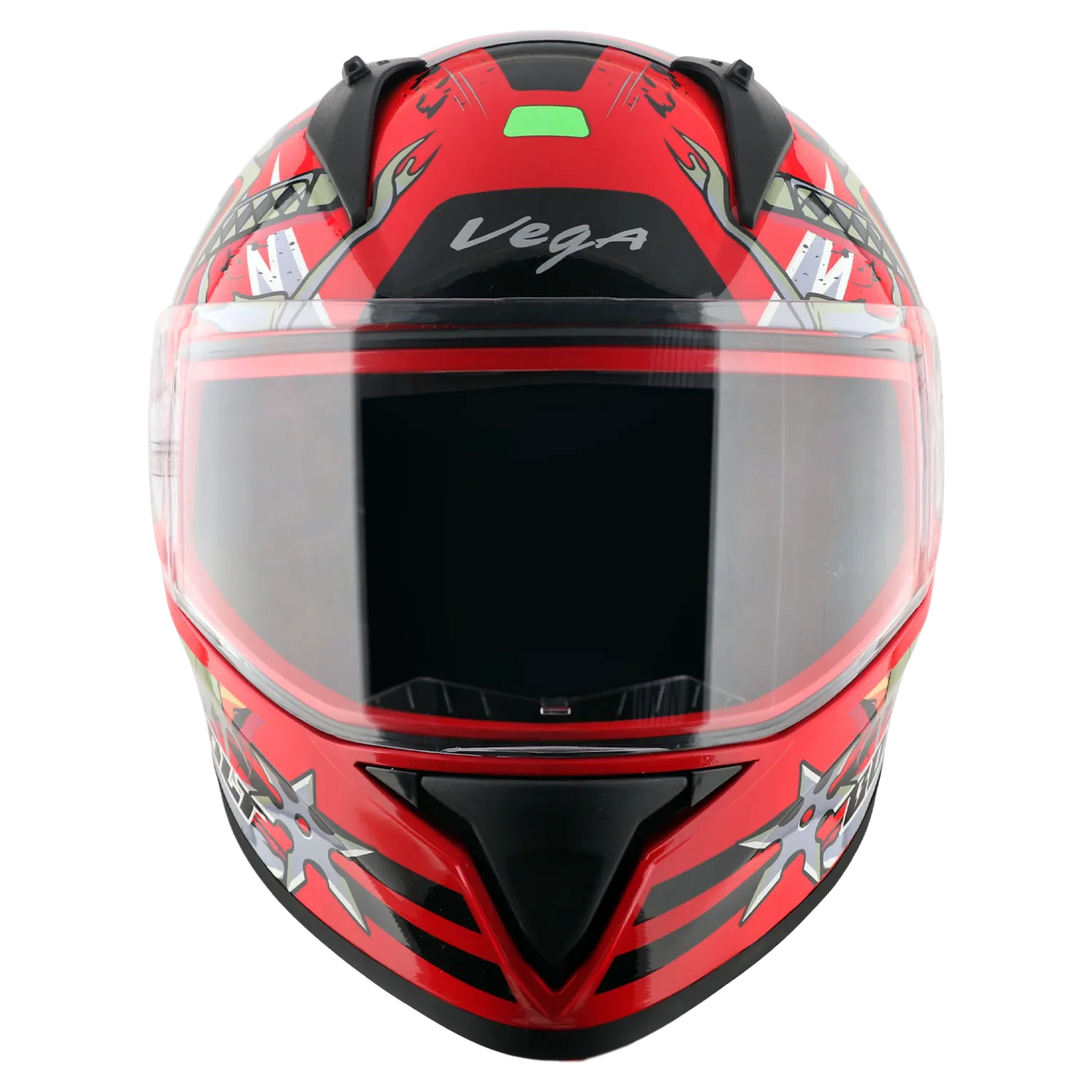 Vega Bolt Dx Ninja Red Grey Full Face Helmet