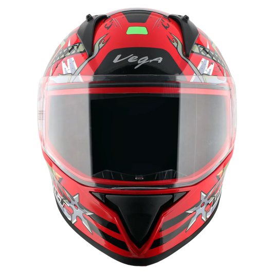 Vega Bolt Dx Ninja Red Grey Full Face Helmet