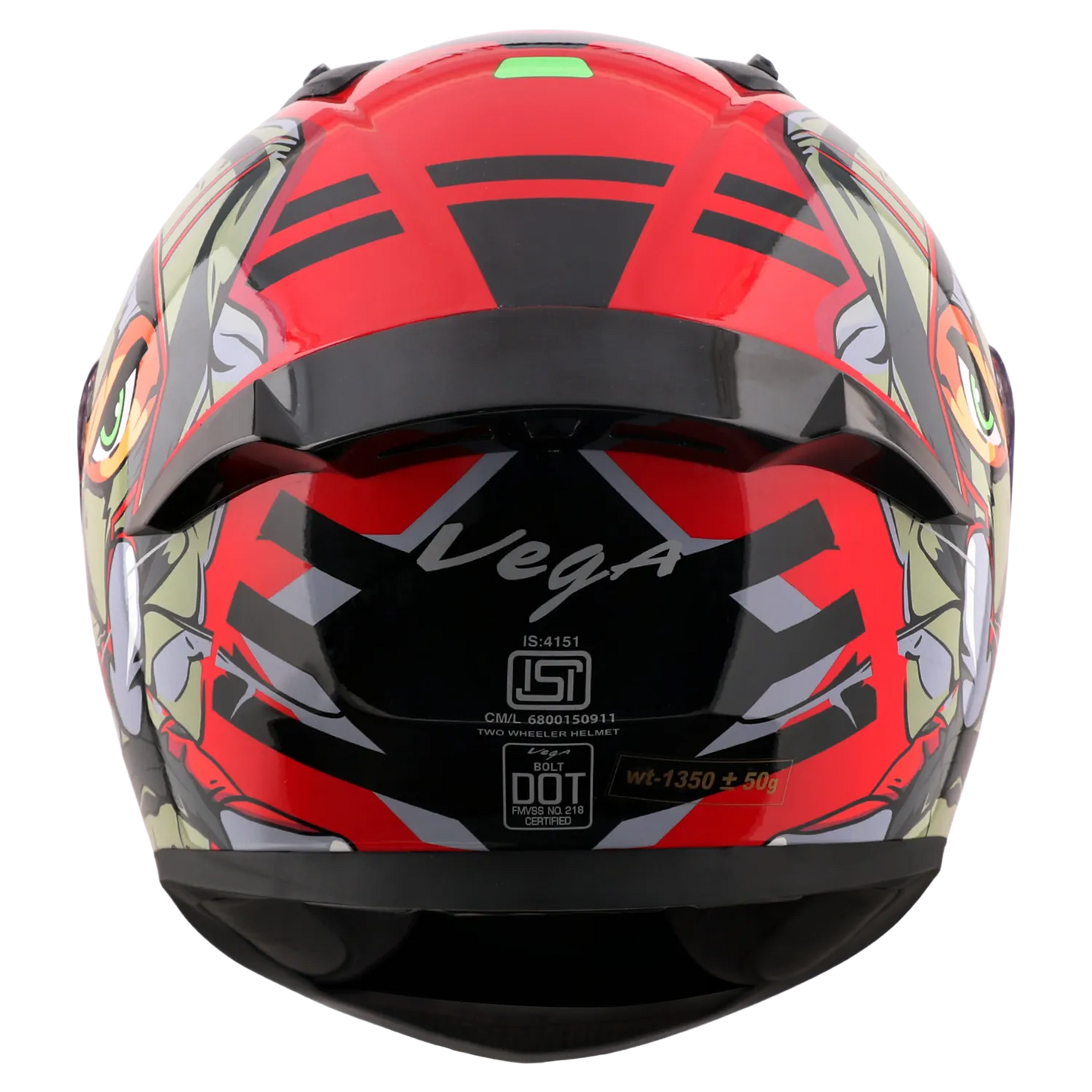 Vega Bolt Dx Ninja Red Grey Full Face Helmet