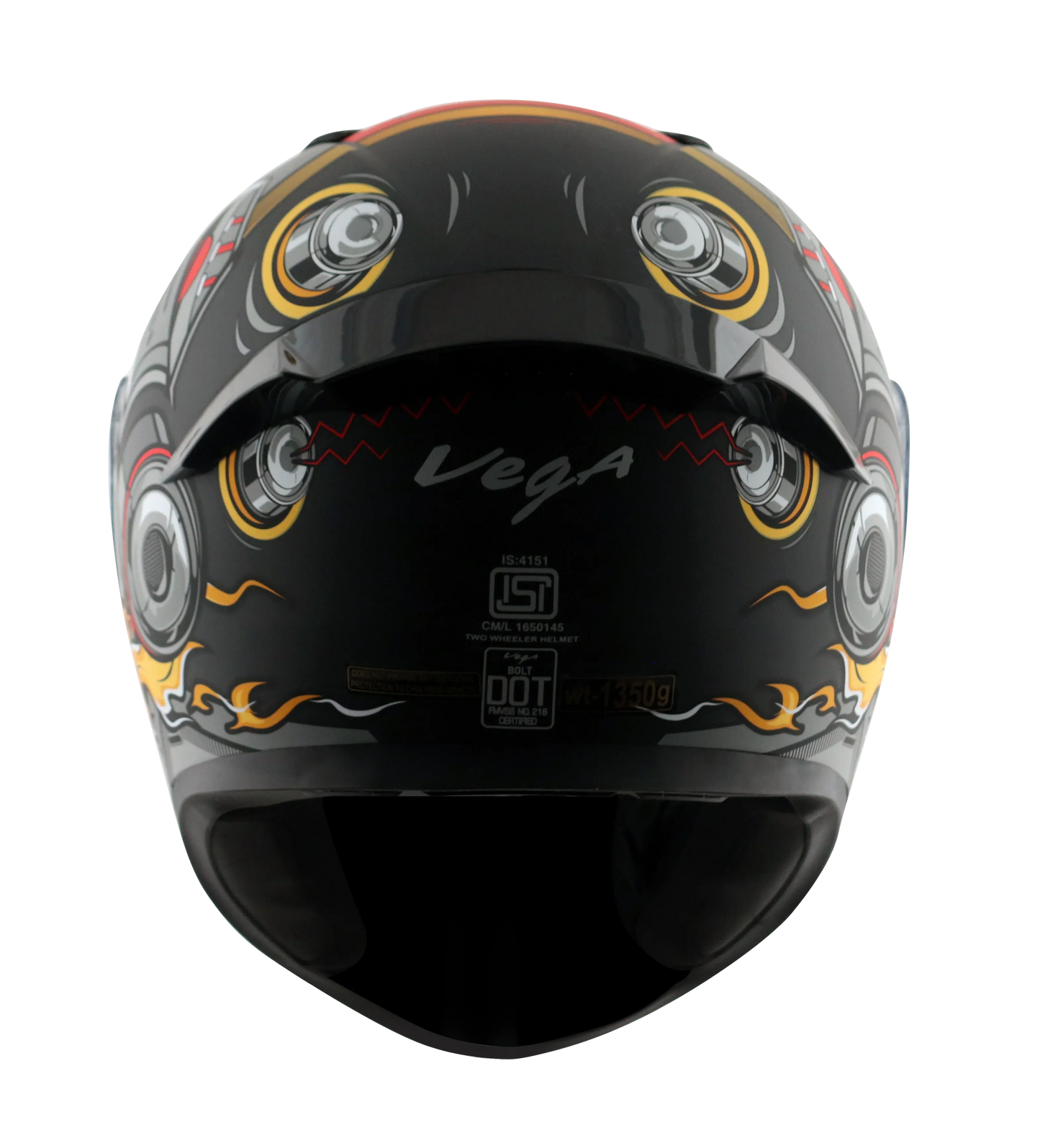 Vega Bolt Dx Speedx Dull Black Red Full Face Helmet