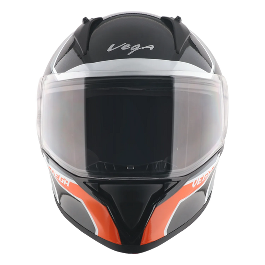 Vega Bolt Dx Tron Black Orange Full Face Helmet