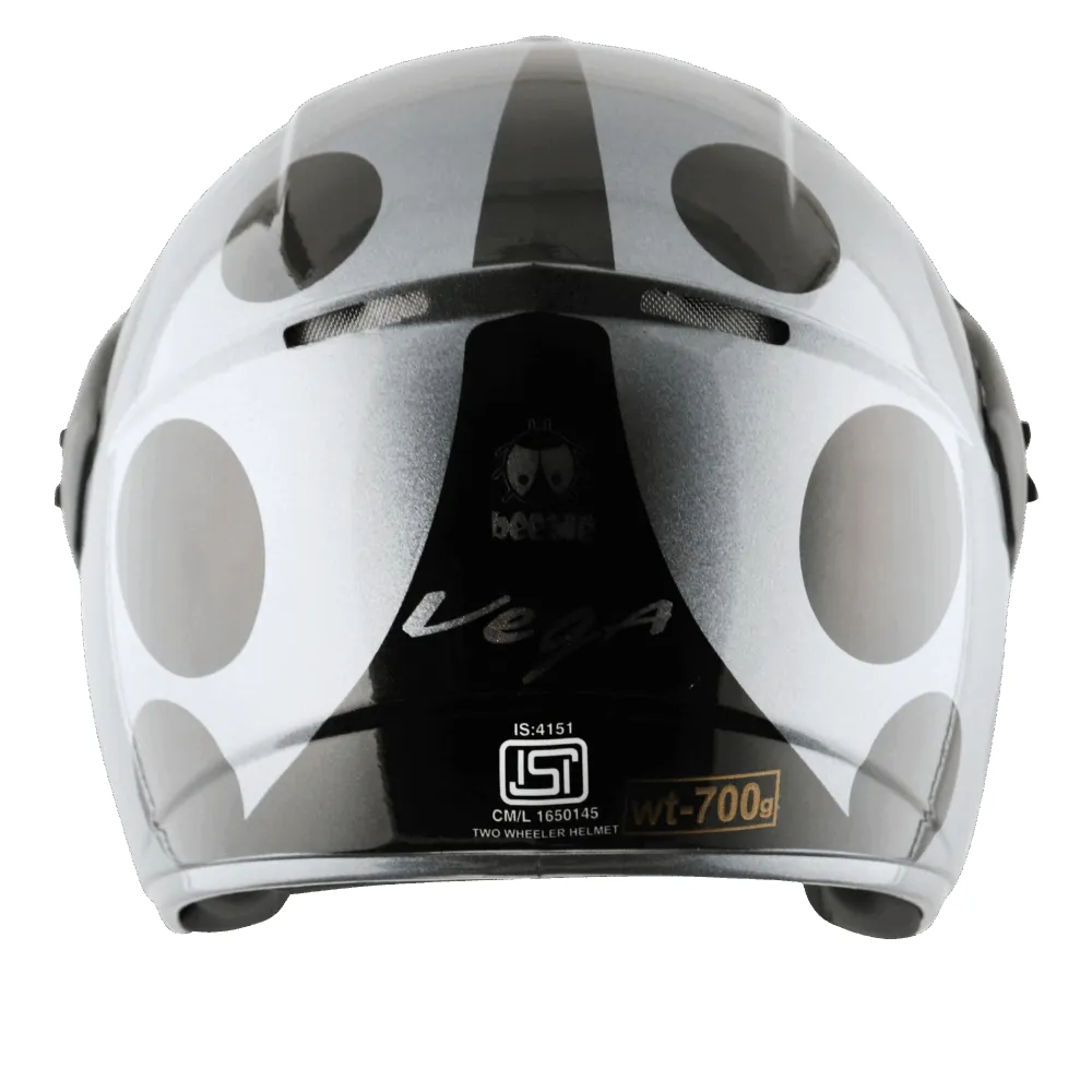 Vega Buds Of Beetle Anthracite Black Half Face Helmet