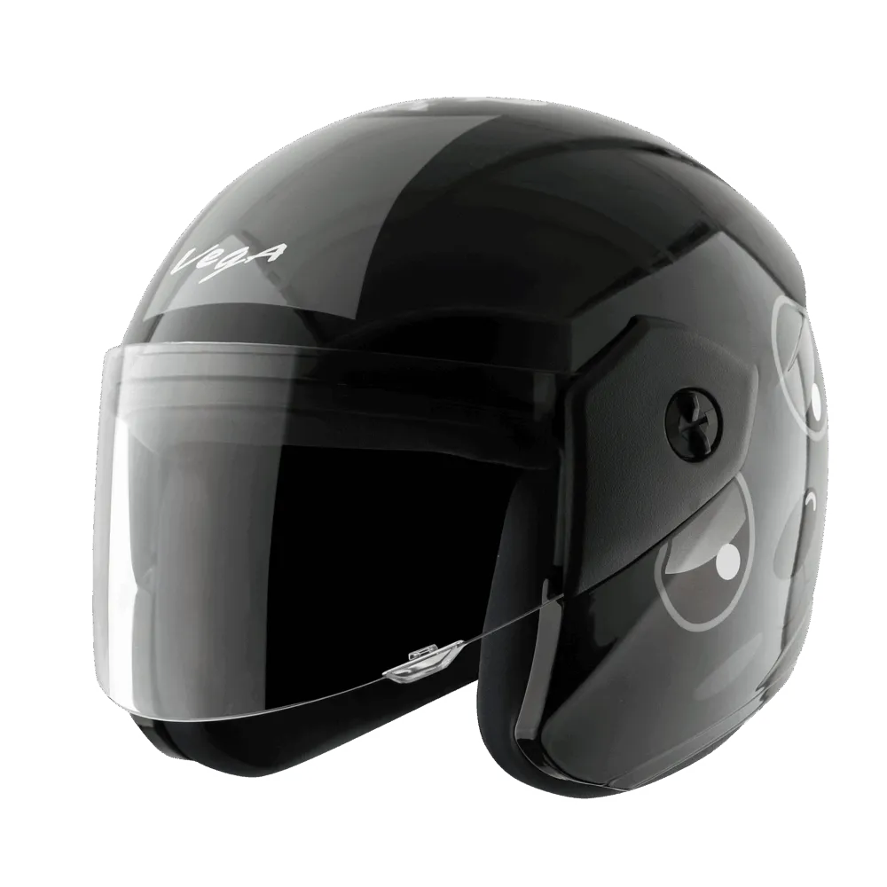 Vega Buds Of Bubble Anthracite Black Half Face Helmet