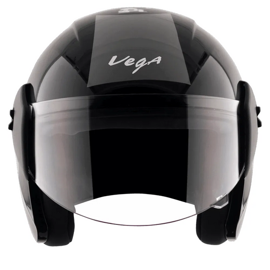 Vega Buds Of Bubble Anthracite Black Half Face Helmet