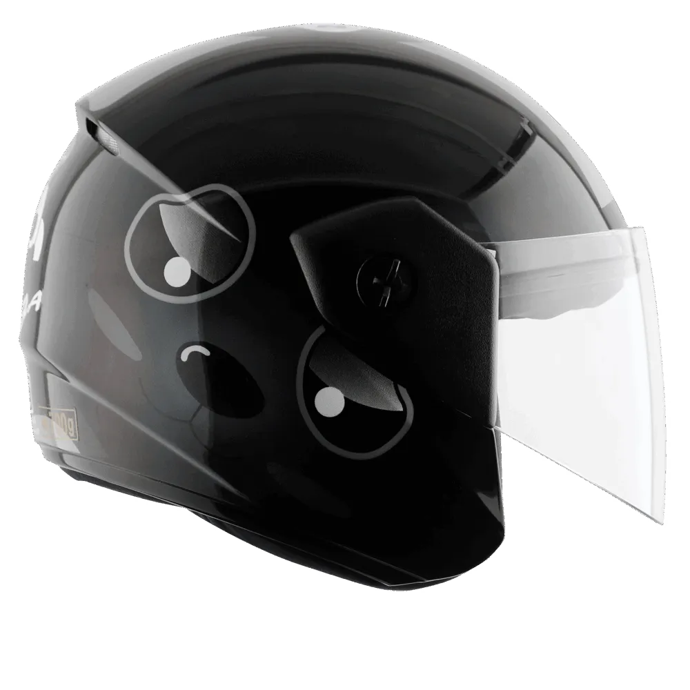 Vega Buds Of Bubble Anthracite Black Half Face Helmet