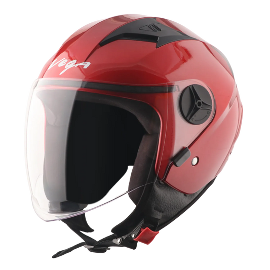 Vega Clark Cherry Red Half Face Helmet