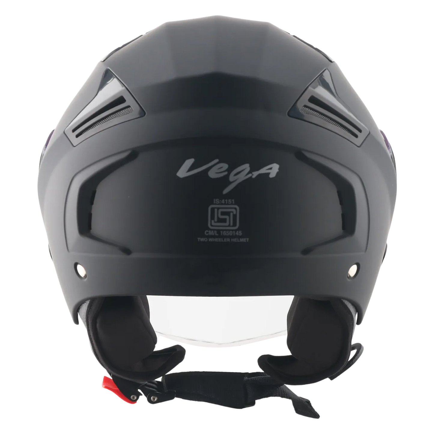 Vega Clark Solid Black Half Face Helmet