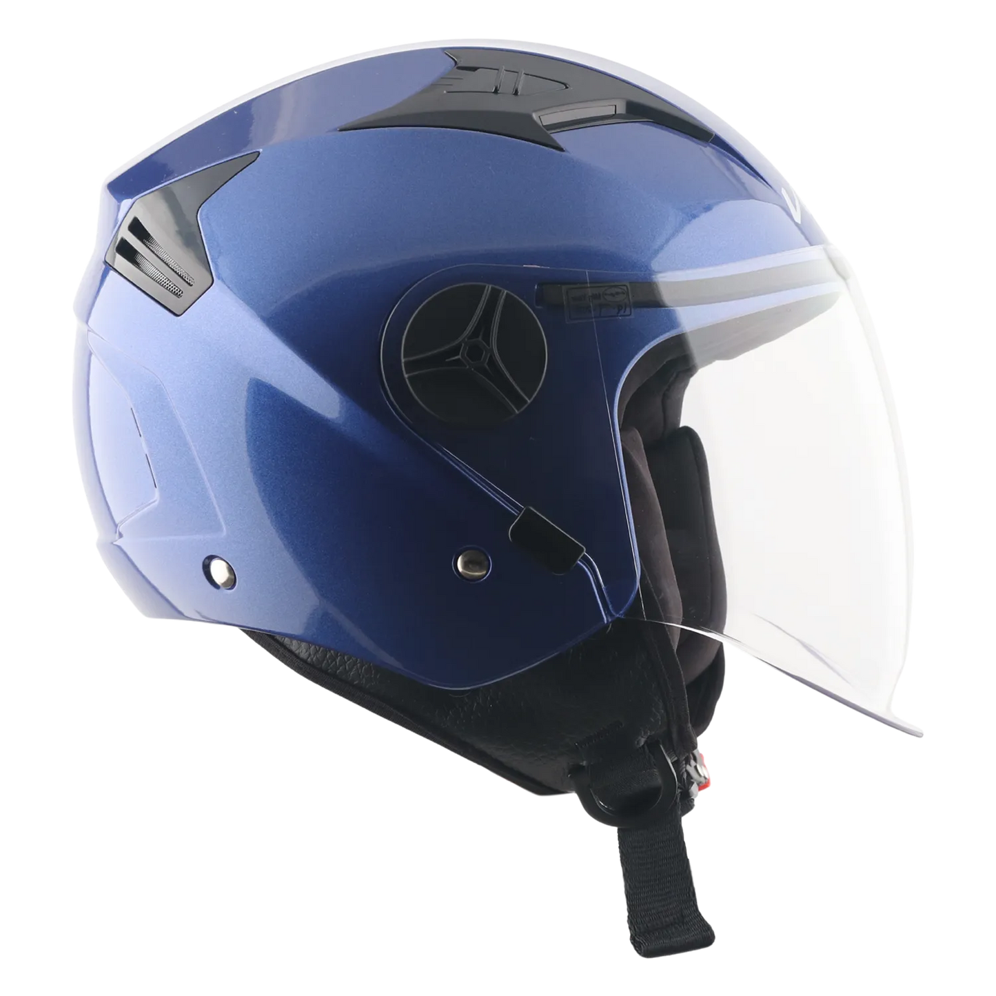 Vega Clark Solid Blue Half Face Helmet