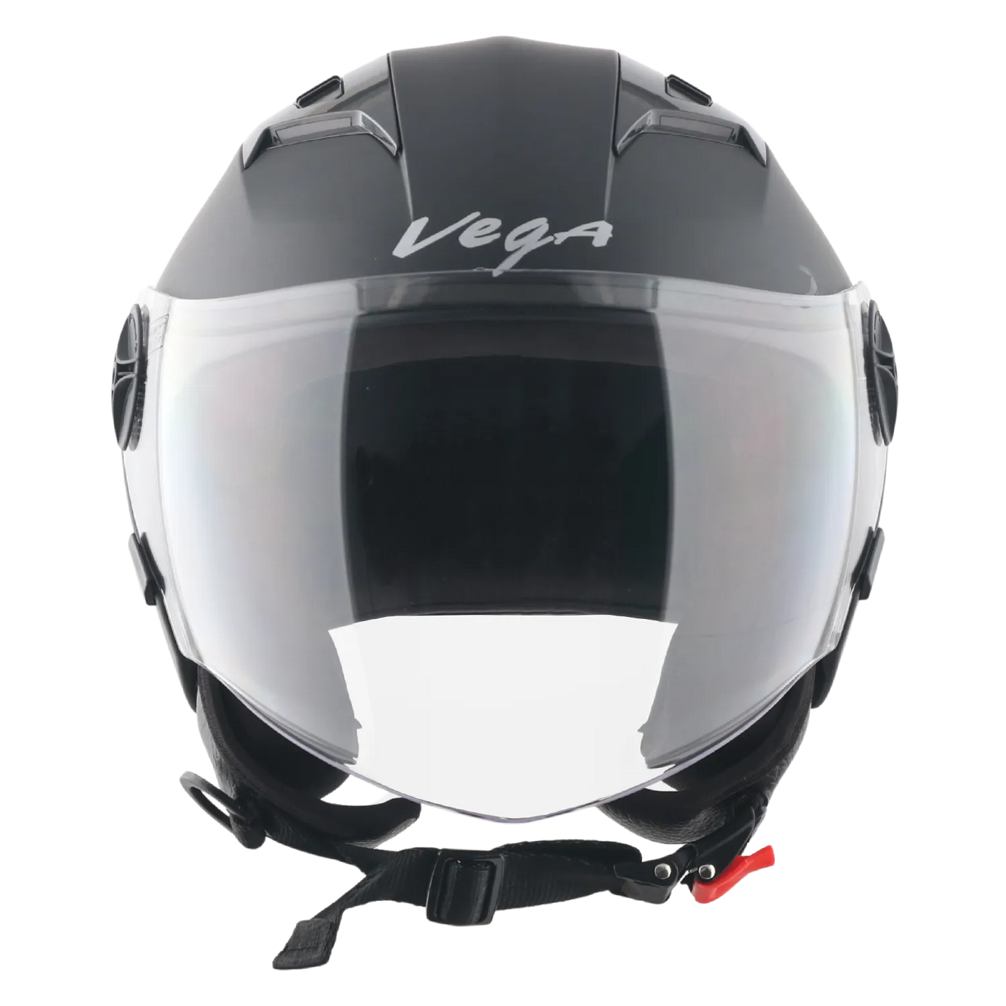 Vega Clark Solid Dull Black Half Face Helmet