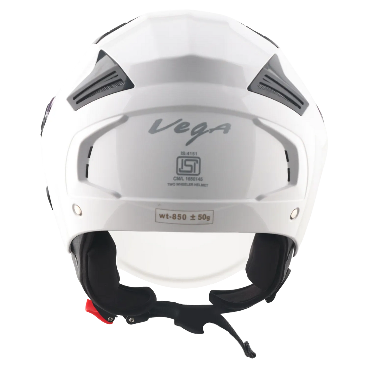 Vega Clark Solid White Half Face Helmet
