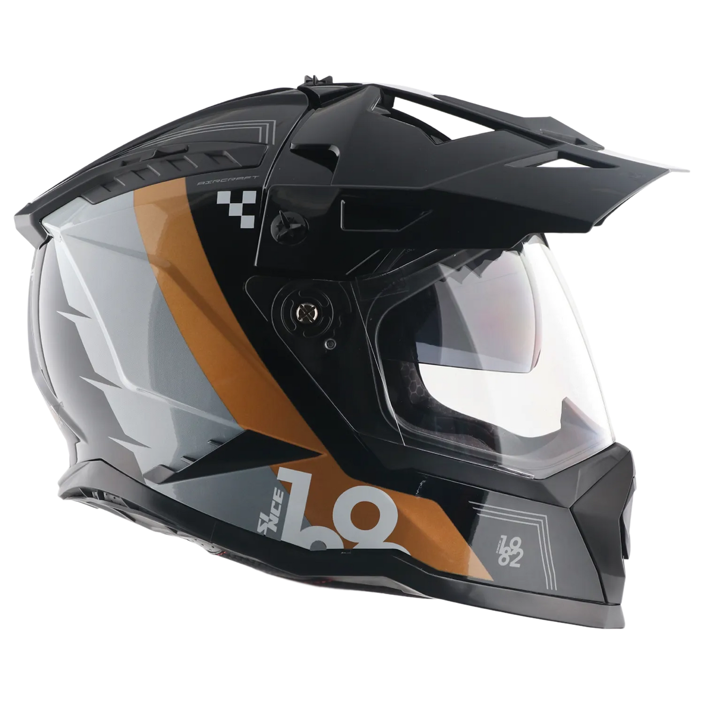 Vega Vf-11 Dirt-x Aircraft Black Gold Off Road Helmet