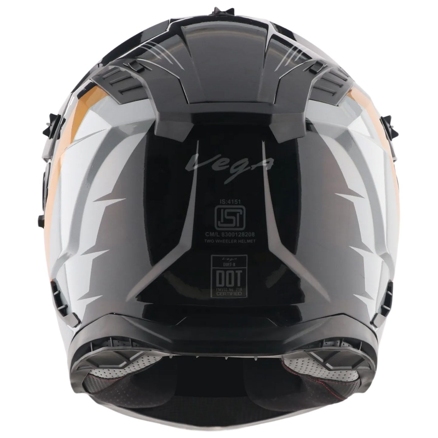 Vega Vf-11 Dirt-x Aircraft Black Gold Off Road Helmet