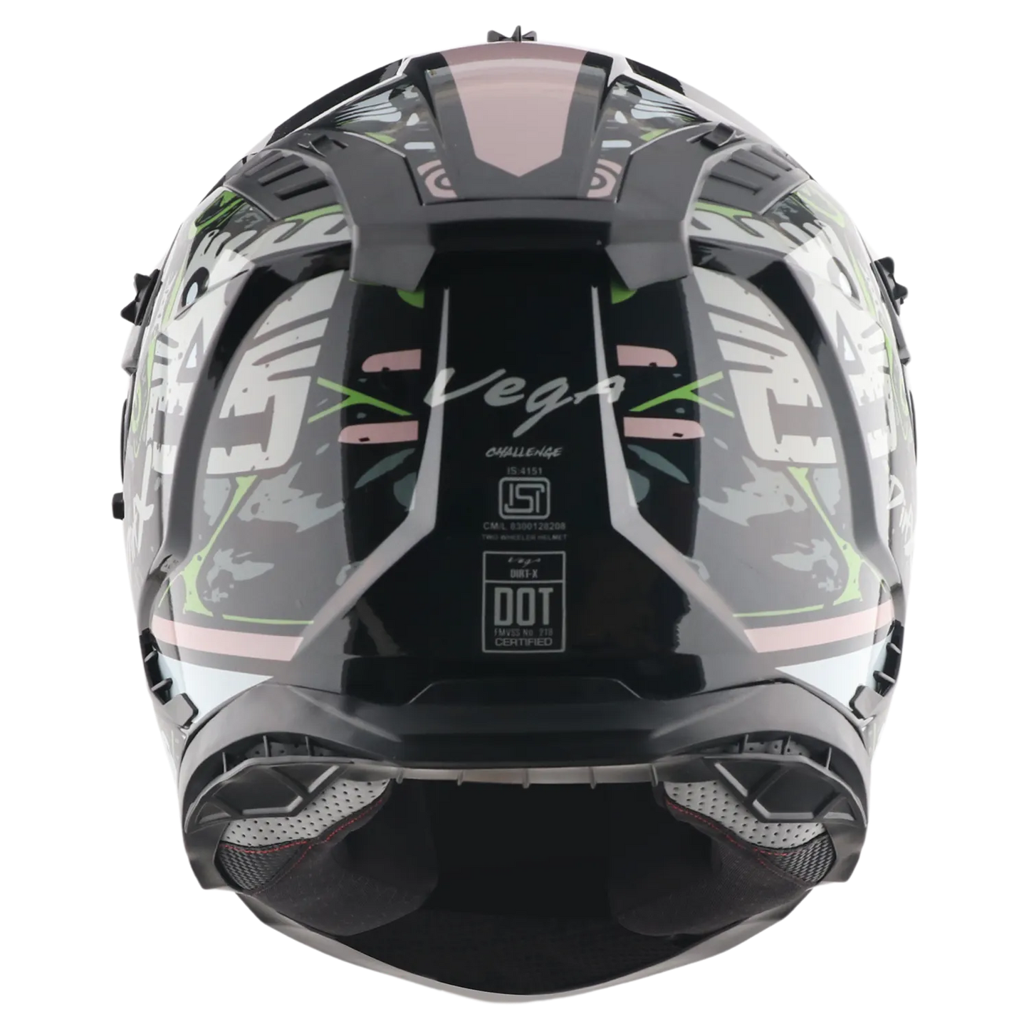 Vega Dirt Dx Challenge Black Gray Off Road Helmet