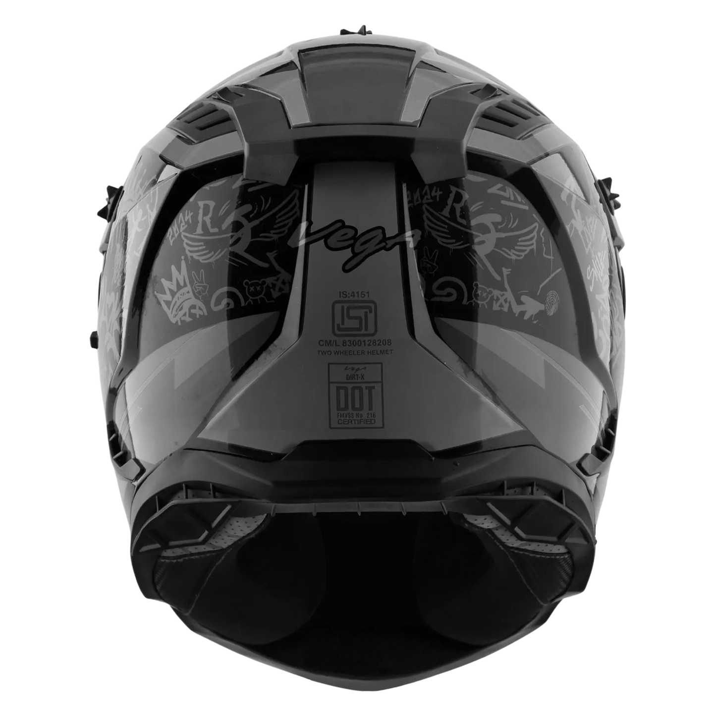 Vega Dirt Trail Black Grey Off Road Helmet
