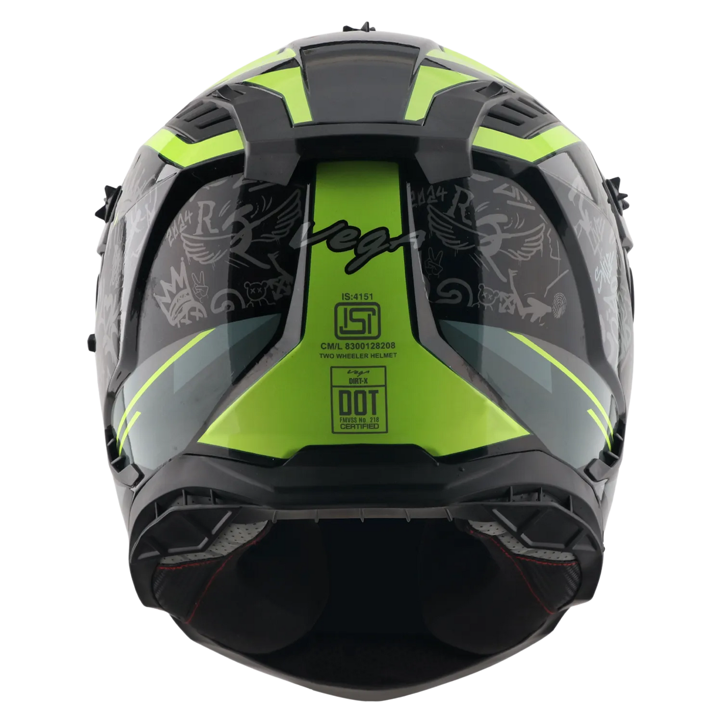 Vega Dirt Trail Black Neon Yellow Off Road Helmet