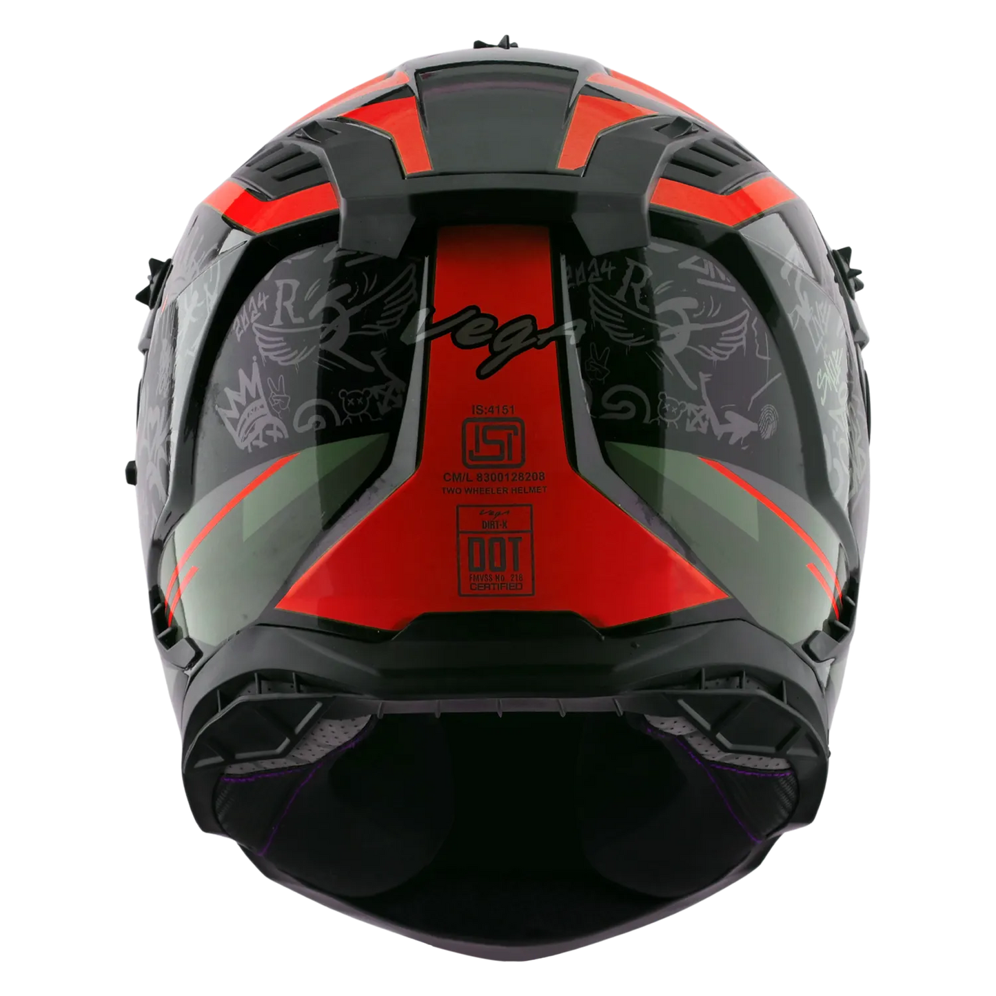 Vega Dirt Trail Black Red Off Road Helmet