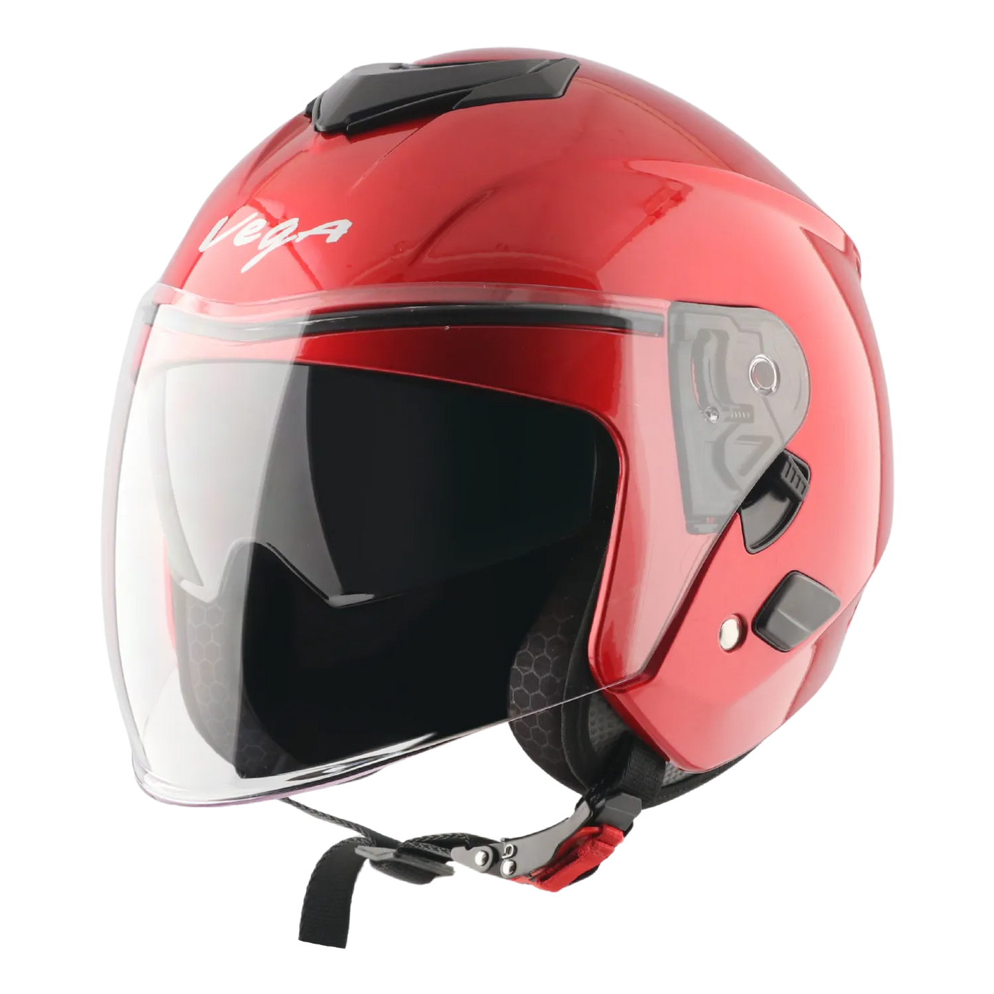 Vega Punch Solid Cherry Red Half Face Helmet
