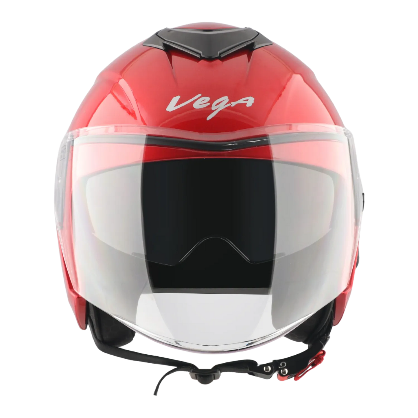 Vega Punch Solid Cherry Red Half Face Helmet
