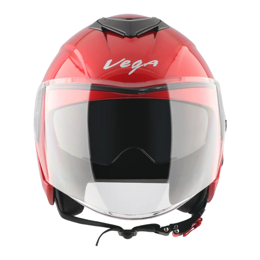 Vega Punch Solid Cherry Red Half Face Helmet
