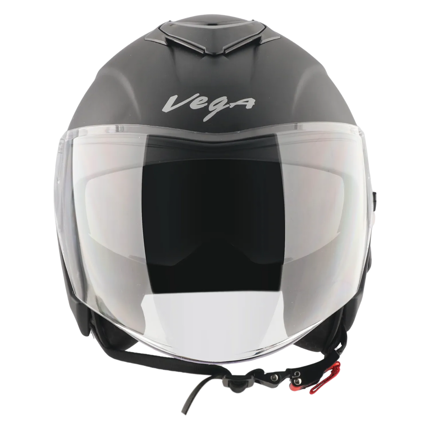 Vega Punch Solid Dull Black Half Face Helmet