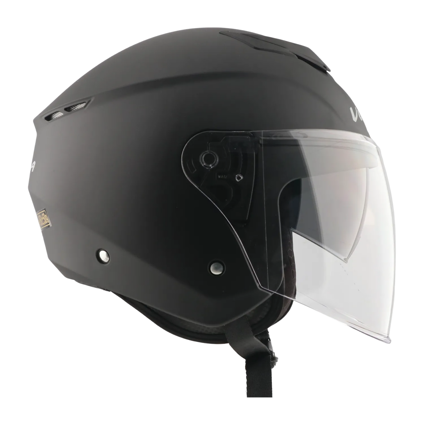 Vega Punch Solid Dull Black Half Face Helmet