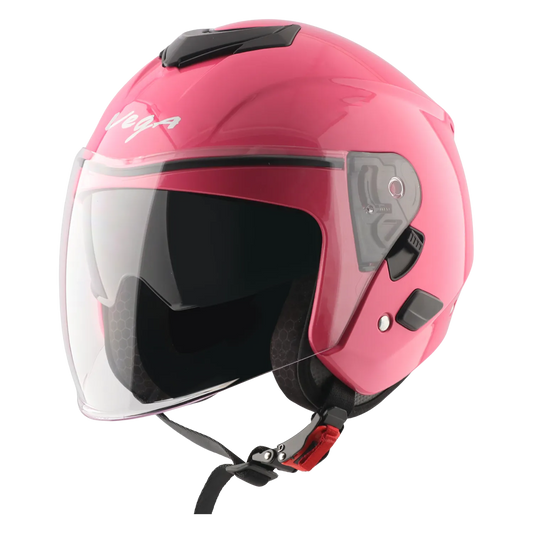 Vega Punch Solid Pink Half Face Helmet