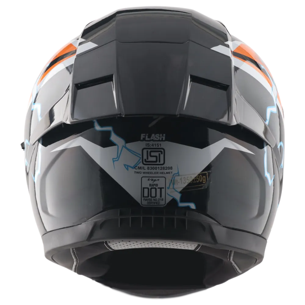 Vega Rapid Dx Flash Black Orange Full face Helmet
