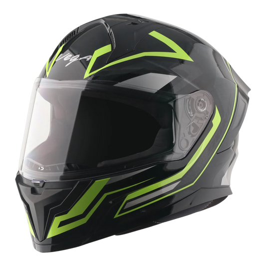 Vega Sonic Dx Shadow Black Neon Yellow Full Face Helmet
