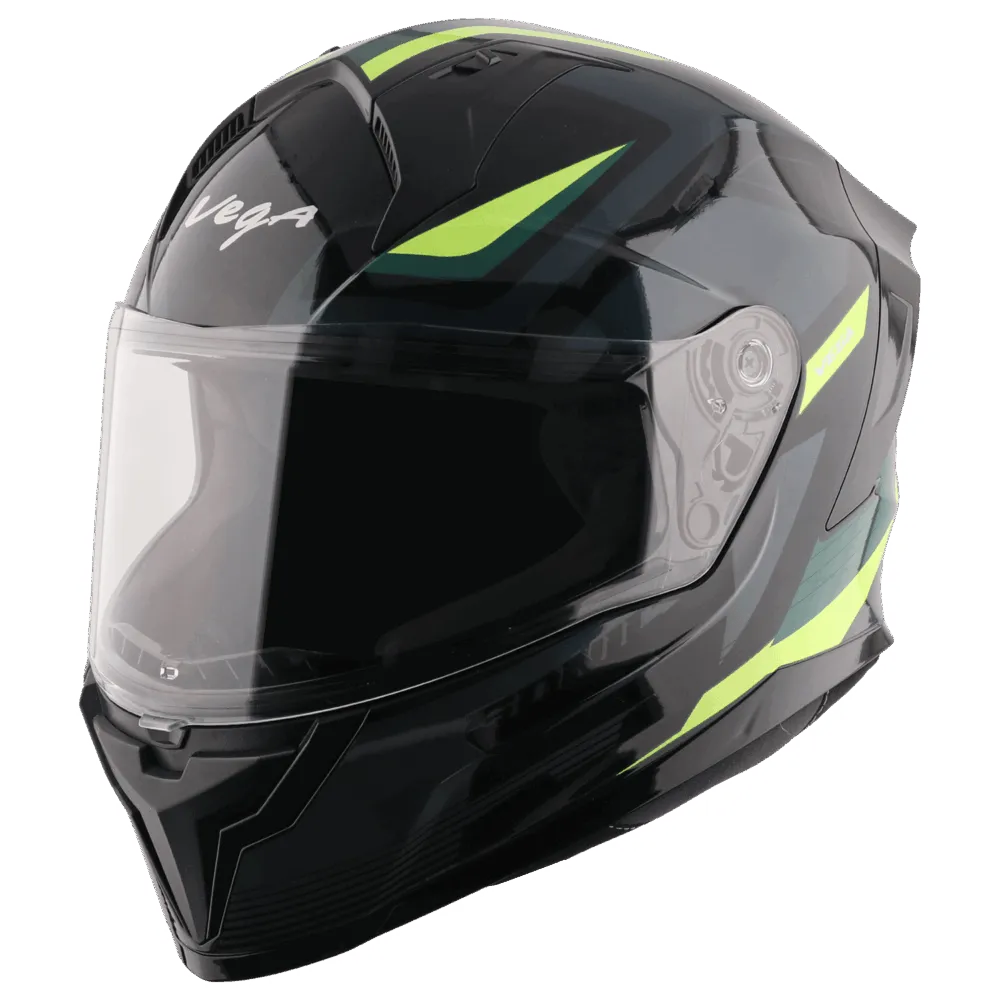 Vega Sonic Dx Trigger Dull Black Neon Yellow Full Face Helmet