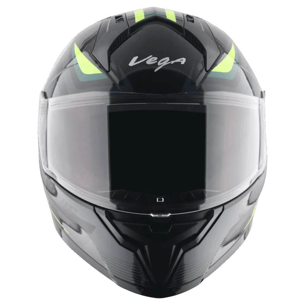 Vega Sonic Dx Trigger Dull Black Neon Yellow Full Face Helmet
