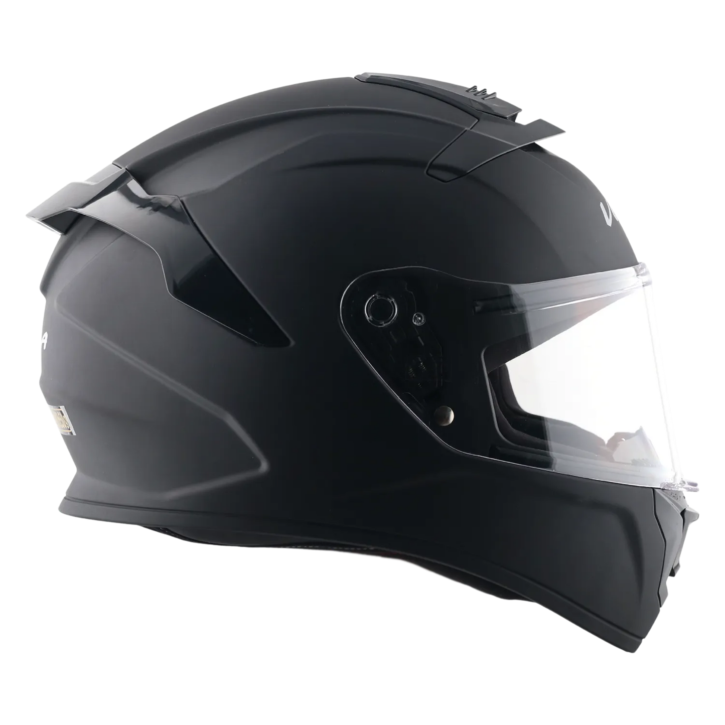 Vega Turbo Solid Dull Black Full Face Helmet
