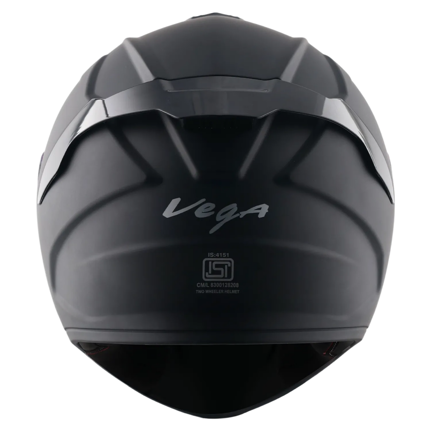 Vega Turbo Solid Dull Black Full Face Helmet