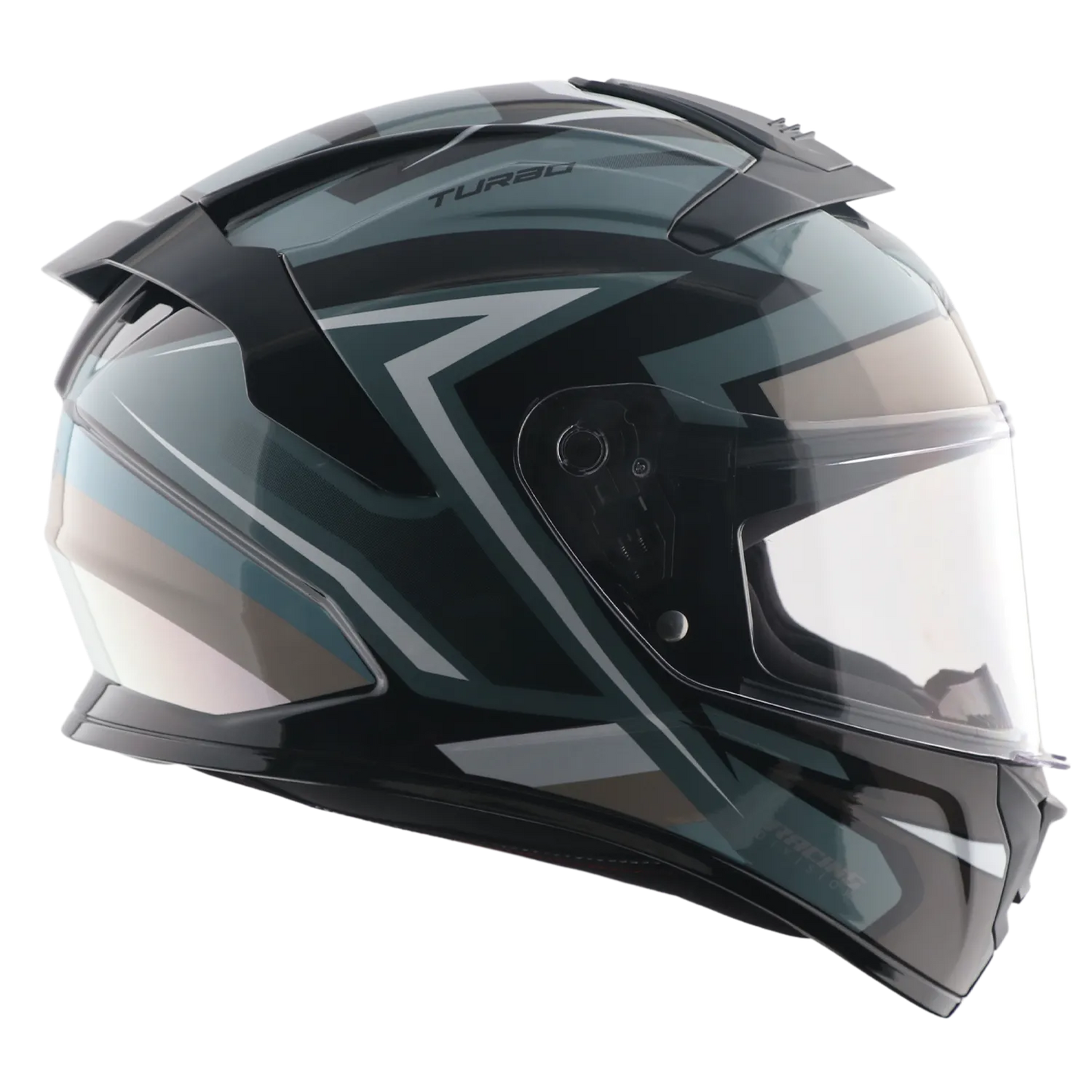 Vega Turbo Flex Black White Full Face Helmet