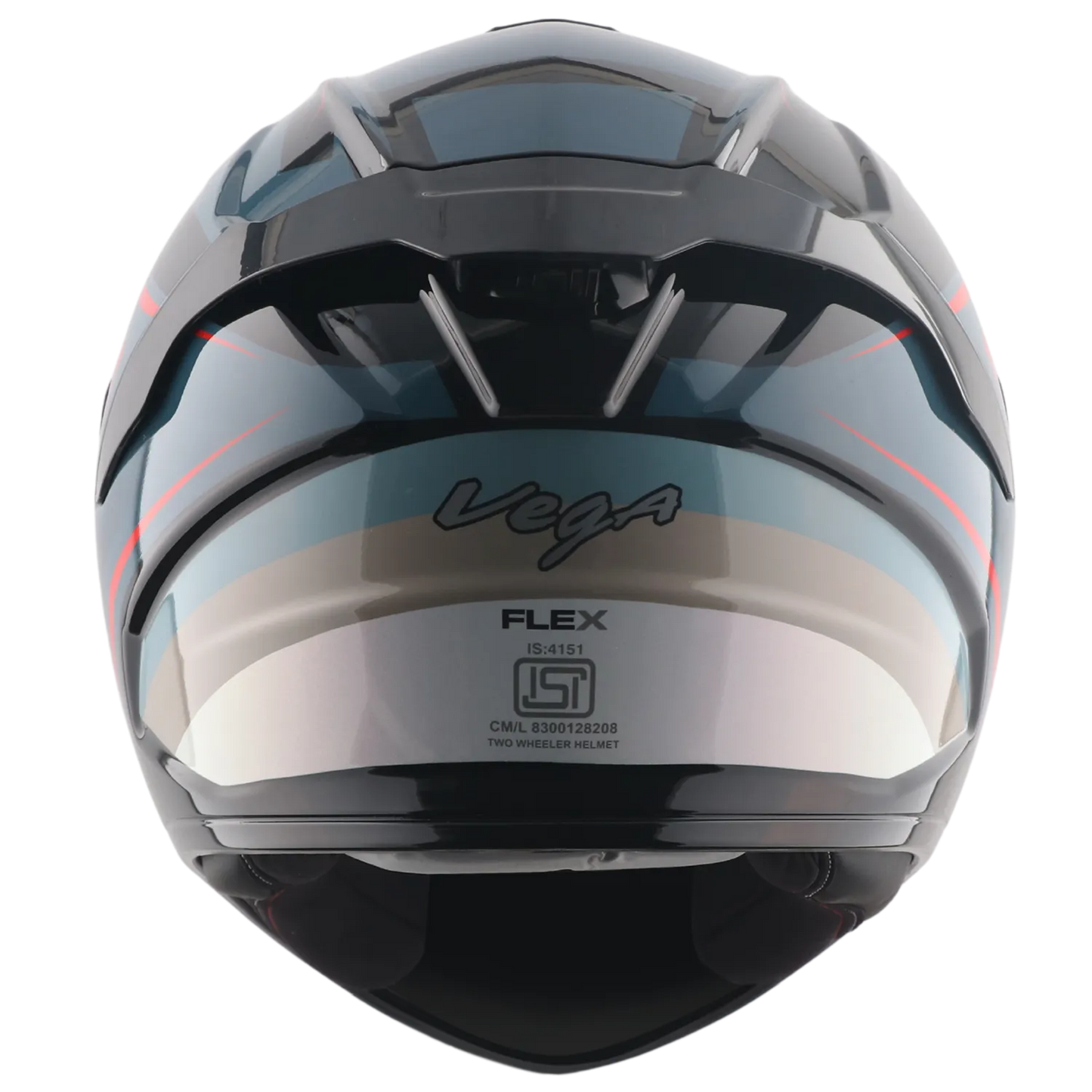 Vega Turbo Flex Black White Full Face Helmet