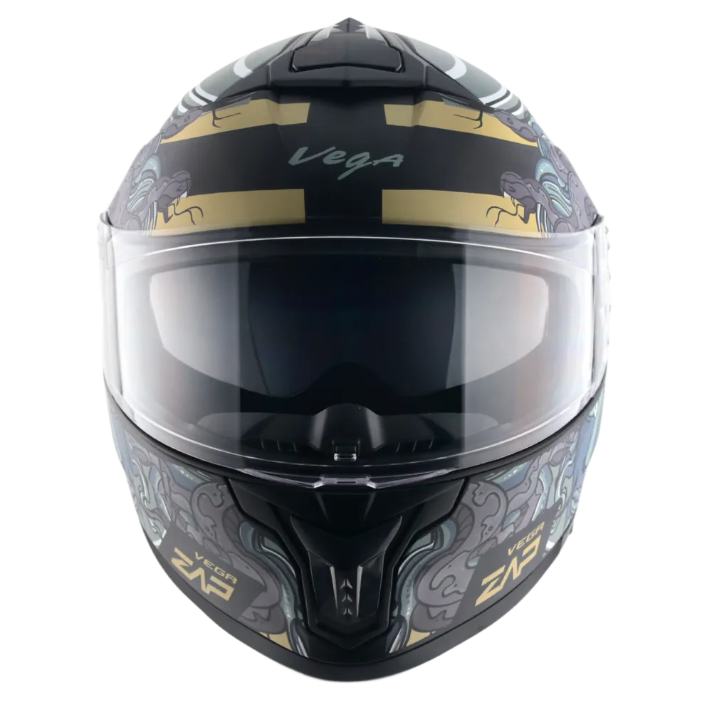 Vega Zap Dx Medusa Dull Black Gray Full Face Helmet