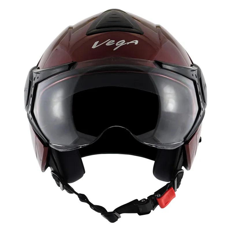 VEGA Verve Burgundy Half Face Helmet