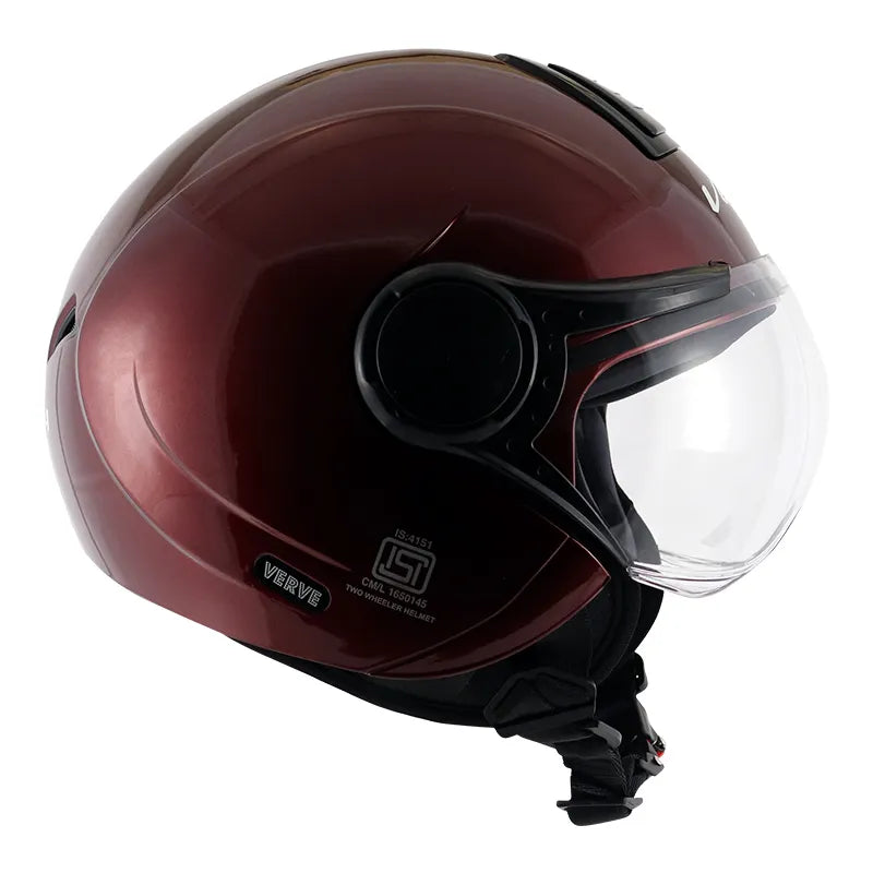 VEGA Verve Burgundy Half Face Helmet