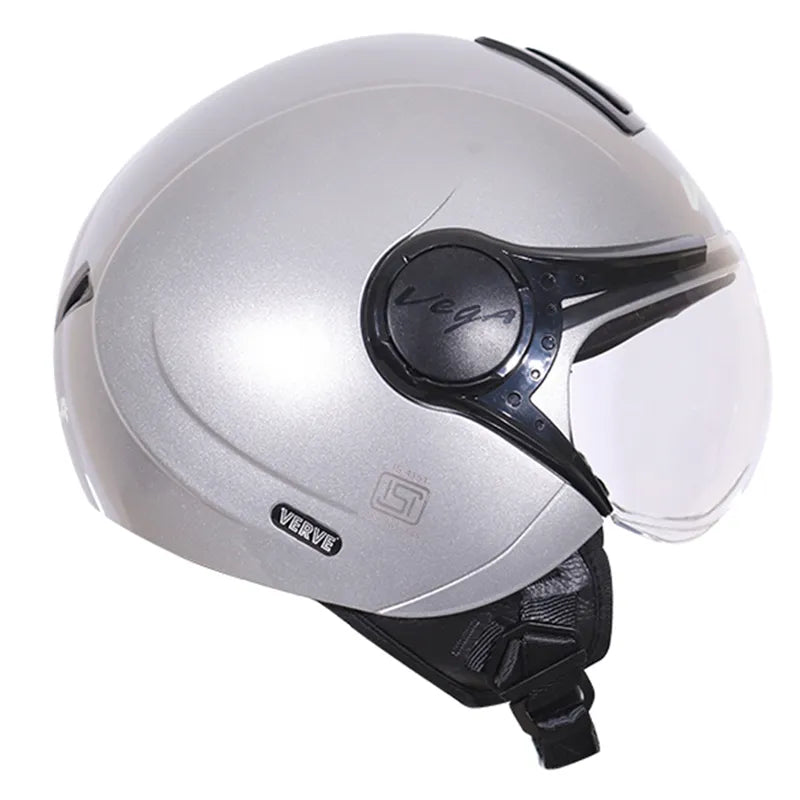 VEGA Verve Silver Half Face Helmet