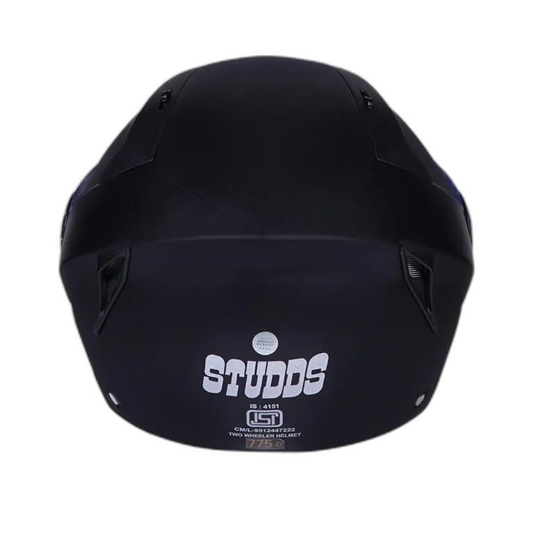 STUDDS Vogue Eco Black Half Face Helmet