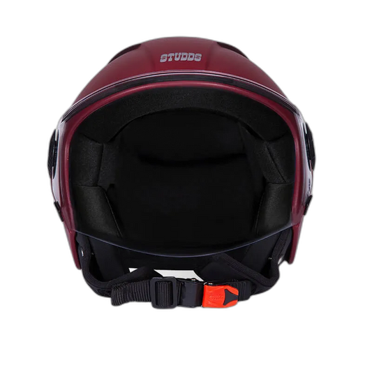 STUDDS Vogue Eco Maroon Half Face Helmet