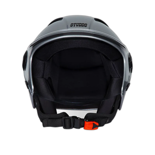 STUDDS Vogue Sliver Grey Half Face Helmet