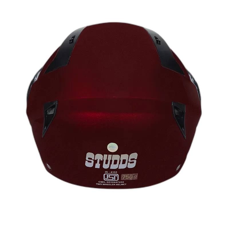 STUDDS Vogue Wine Red Half Face Helmet
