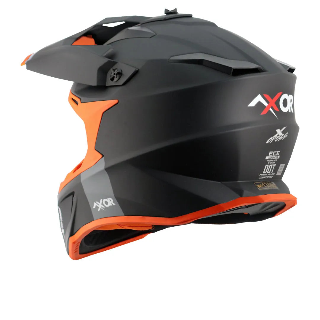 AXOR X Cross Dual Visor Sc Dull Black Orange Off Road Helmet