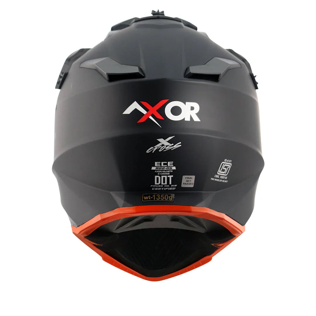 AXOR X Cross Dual Visor Sc Dull Black Orange Off Road Helmet