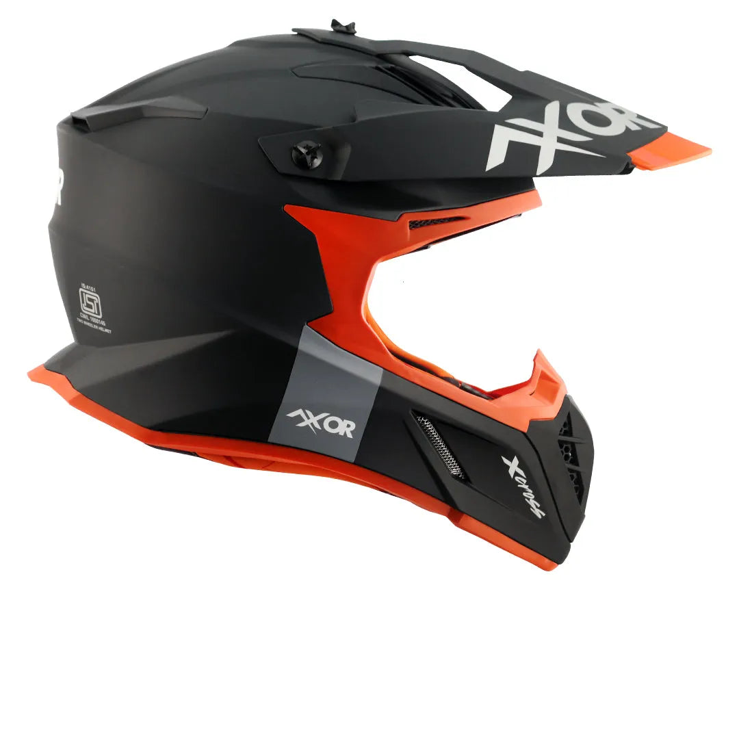 AXOR X Cross Dual Visor Sc Dull Black Orange Off Road Helmet